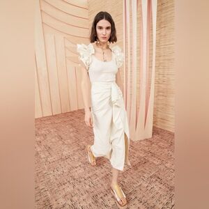 Ulla Johnson Isabella Dress Size Medium In Ivory Melange Ruffle Romantic